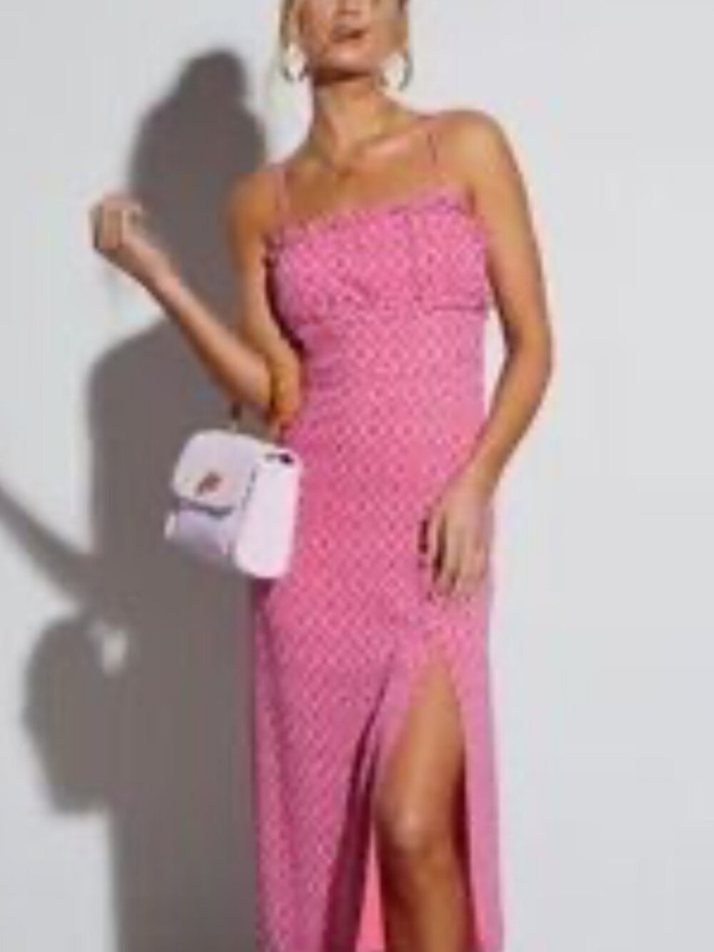 Vici Pink Print Midi Dress